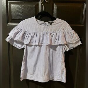 J. Crew Pinstriped Cotton Blouse